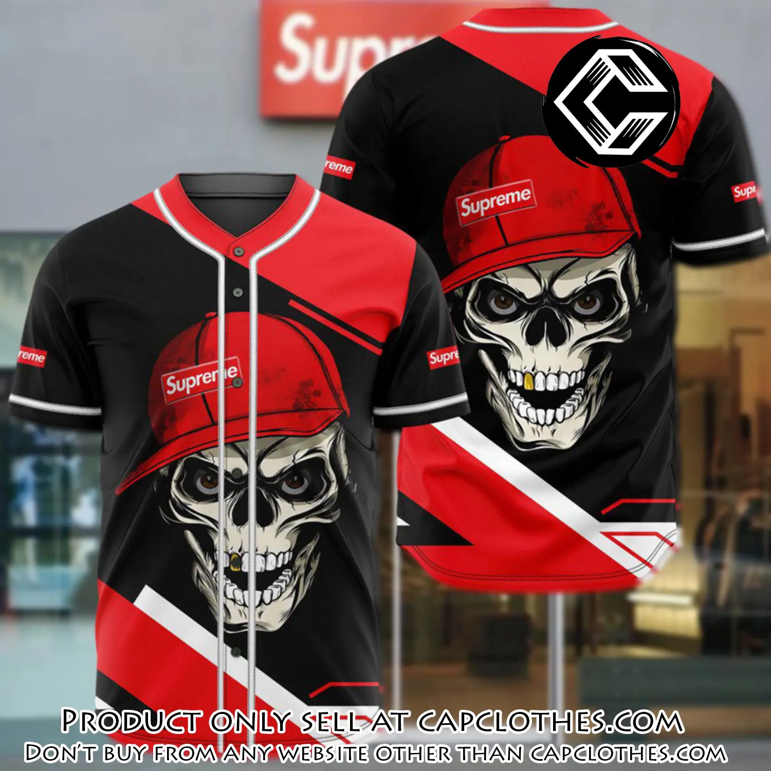 Supreme skull baseball jersey shirt luxury bjs1243 cc4156215